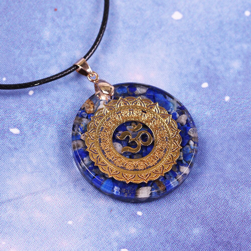 Energy Orgonite Necklace Lapis Lazuli Pendant Healing Emotional Wound Meditation Yoga Jewelry