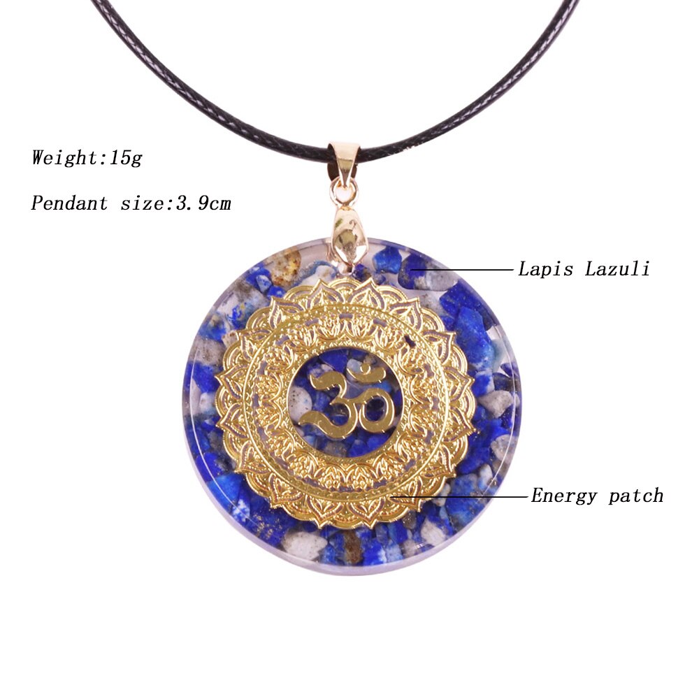 Energy Orgonite Necklace Lapis Lazuli Pendant Healing Emotional Wound Meditation Yoga Jewelry