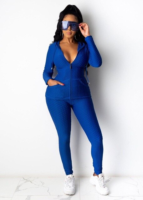 Sportswear Jacquard Hooded Set Gym Fitness Tracksuit Long Sleeve Zipper Hoodies Pencil Leggings Running Traning Outdoor Suit